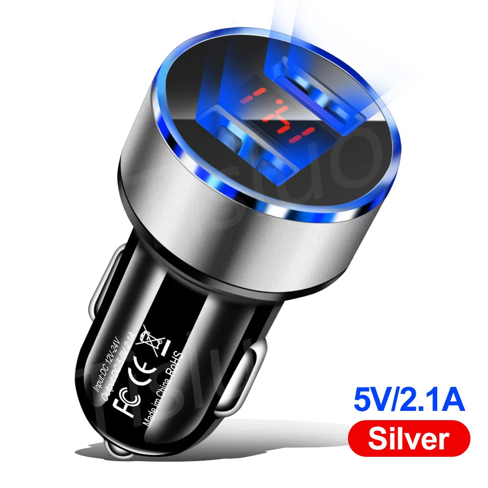 Silver Автомобильное зарядное устройство Quick Charge 3,0 Dual USB Быстрая зарядка для iPhone 8 X XR samsung Xiaomi Tablet QC 3,0 Мобильный телефон USB Автомобильное зарядное устройство s - Тип штекера: Silver