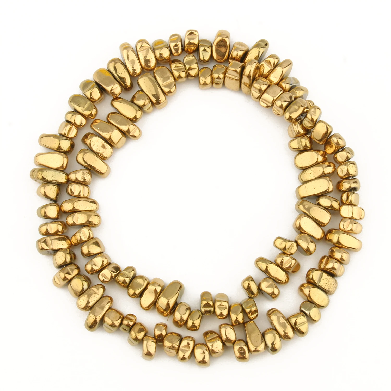 Gold Plated Hematite Gravel Spacer Beads