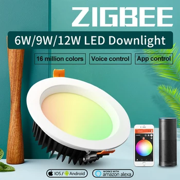 

GLEDOPTO LED downlight smart home ZIGBEE light link RGBCCT led dimmable lamp work with Ecoh plus SmartThings Voice control LED