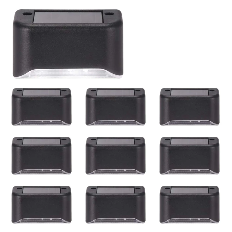 

Hot 10Pcs Solar Powered LED Deck Lights Outdoor Path Garden Stairs Step Fence Lamp