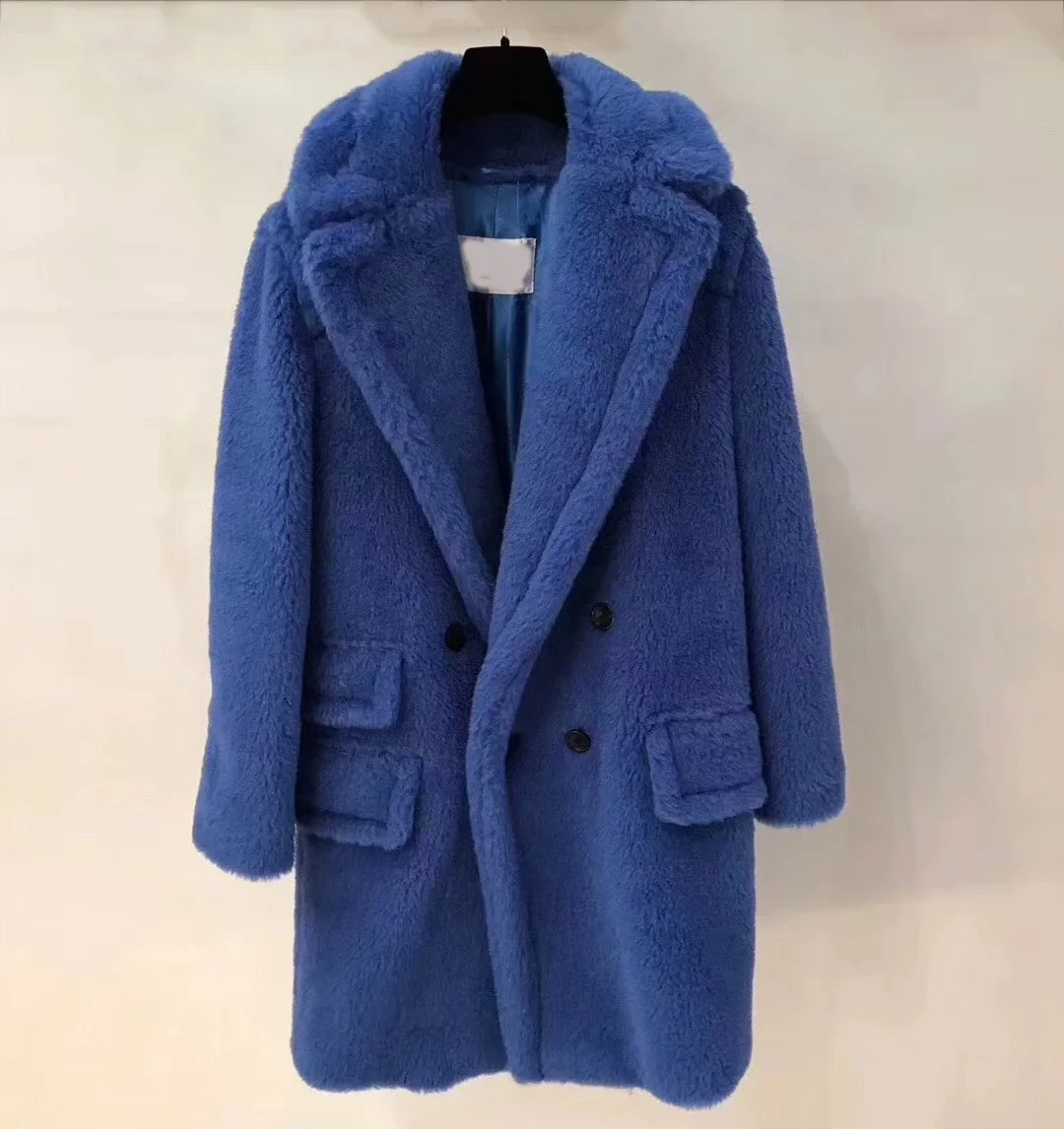 Модный новый осенний жакет из 100% шерсти Женский мягкий светильник шуба овчины