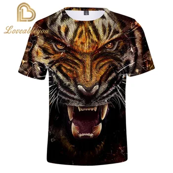 

3D Print Tiger Animals T Shirt Men Tiger 3d T-shirt Punk Print T Shirts Plus Size Short Sleeve Men Tshirt DIY Customization