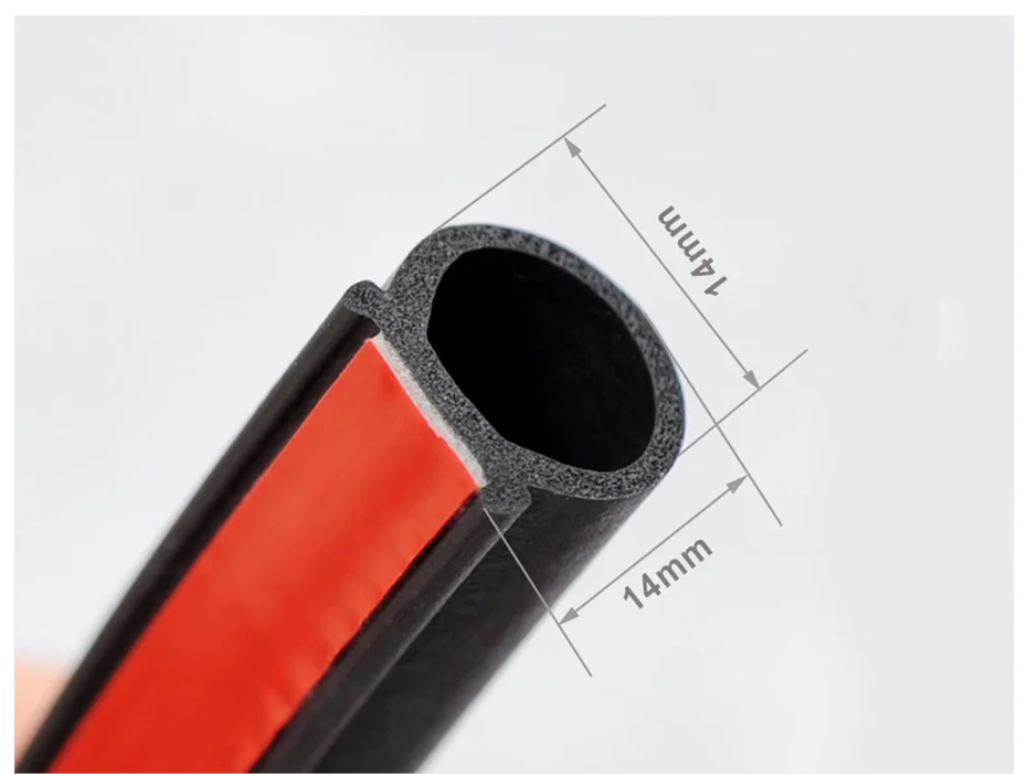 Black Double D GOGOLO Car Double D Self-Adhesive EDPM Rubber Door Edge Seal Strip Trunk Weatherstrip Protector 