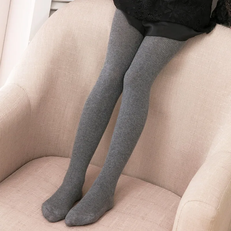 

Autumn Spring Cotton Girl Tights Solid Color Kids Children Pantyhose Baby Stockings 2-9 T