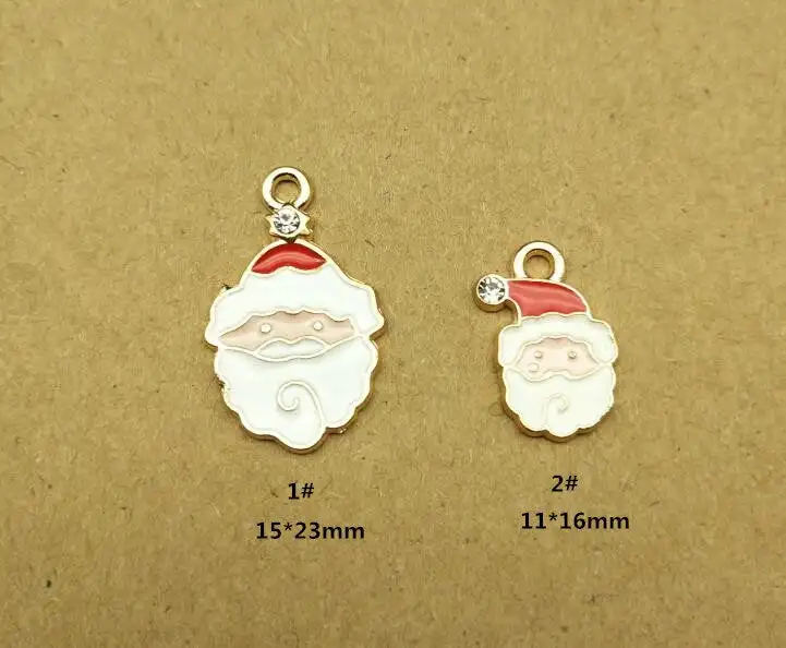 10pcs enamel christmas father charm for jewelry making fashion earring pendant bracelet and necklace charms