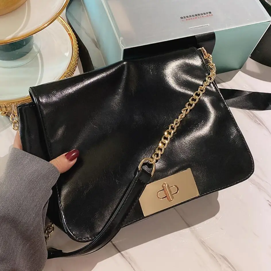 Bolso cruzado pequeño de cuero para mujer, Cartera de mano negra para fiesta, bolso de hombro informal A la moda, 2022 - AliExpress y