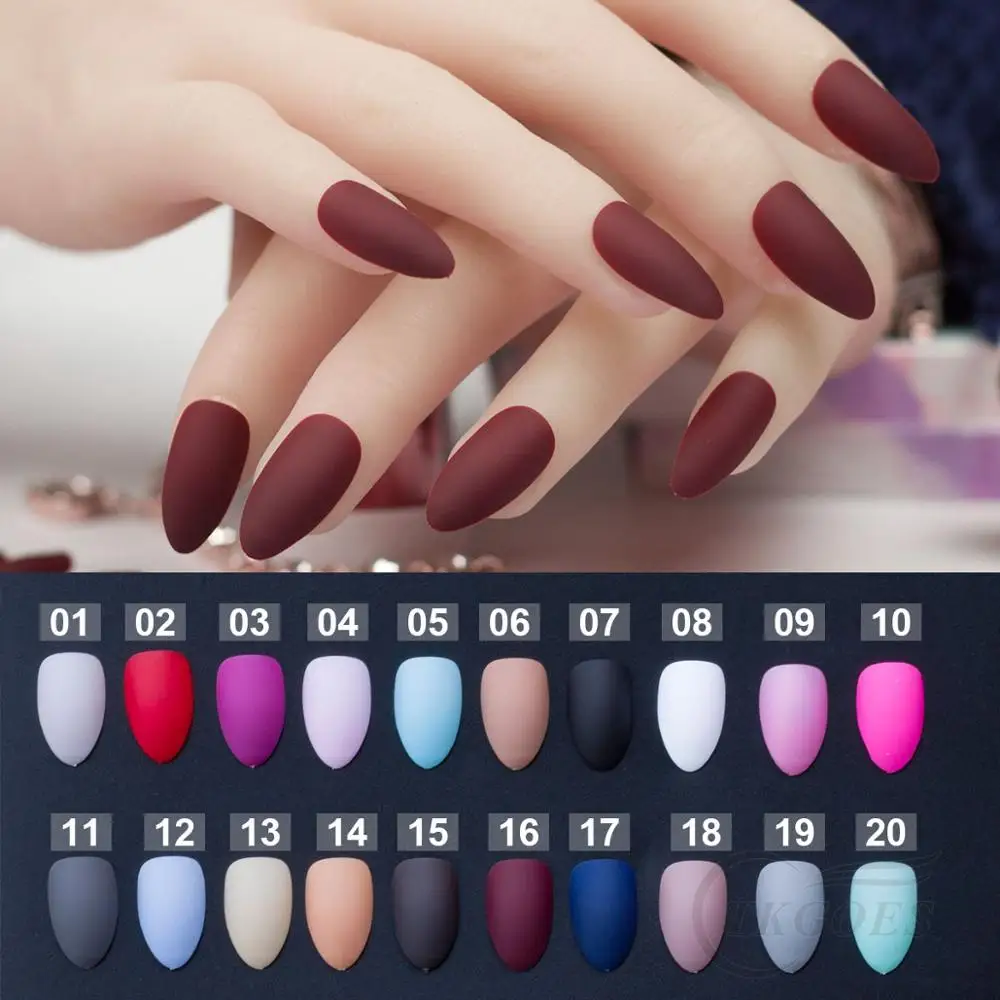 

Nail Art Manicure 24pcs Matte Tips For False Nails Fake Nails Forms For Extension Manicure Art Detachable tips for False Nails