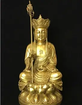 

7.6" old China Tibet Pure copper King of the Inferno Buddha statue