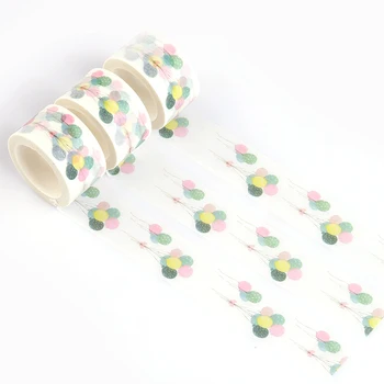 

New Arrival 1PC 25MM*10M Colorful balloons Washi Tape Wide Sticky Adhesive Tape Scrapbooking Album DIY Decorative Paper Tape