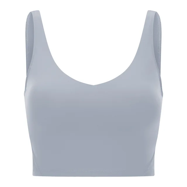 Lulu Fitness Tank Top Women Sports Support Sexy Tight Gym Yoga Vest Buttery Soft Weightless With Removable Chest Pad Custom Logo Streamer gray