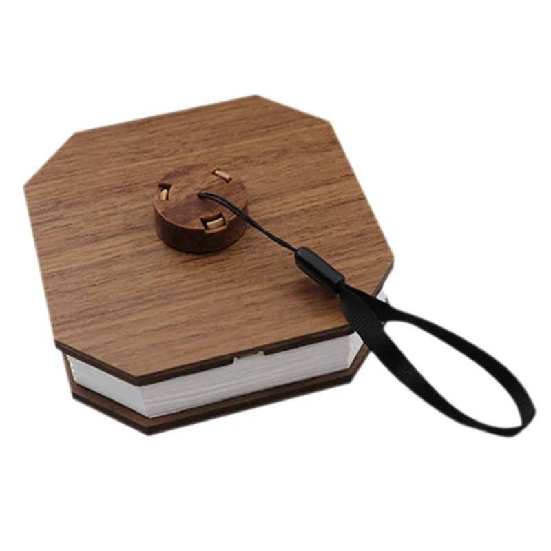 Fashion-LED Flip Book Lamp+ USB Cable Folding Rechargeable LED Flip Book Lamp Portable Wooden Warm White Night Light