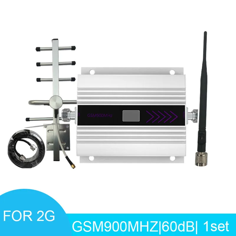 Усилитель сигнала, ЖК-дисплей, Мини GSM ретранслятор, 900 МГц, повторитель сигнала сотовой связи, усилитель с антенной Yagi, 10 м кабель