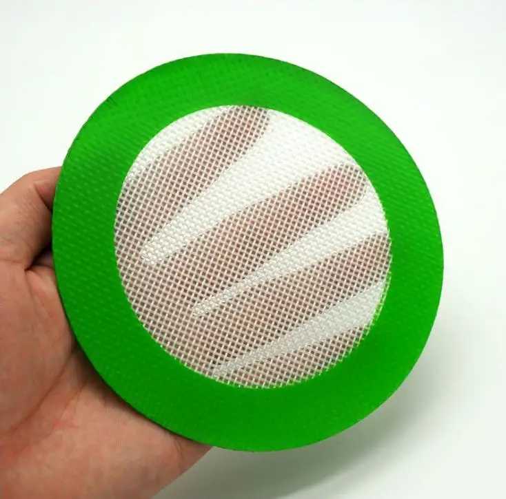 Green Round Shape Silicone Mats Wax Non-Stick Pads Silicone Dry