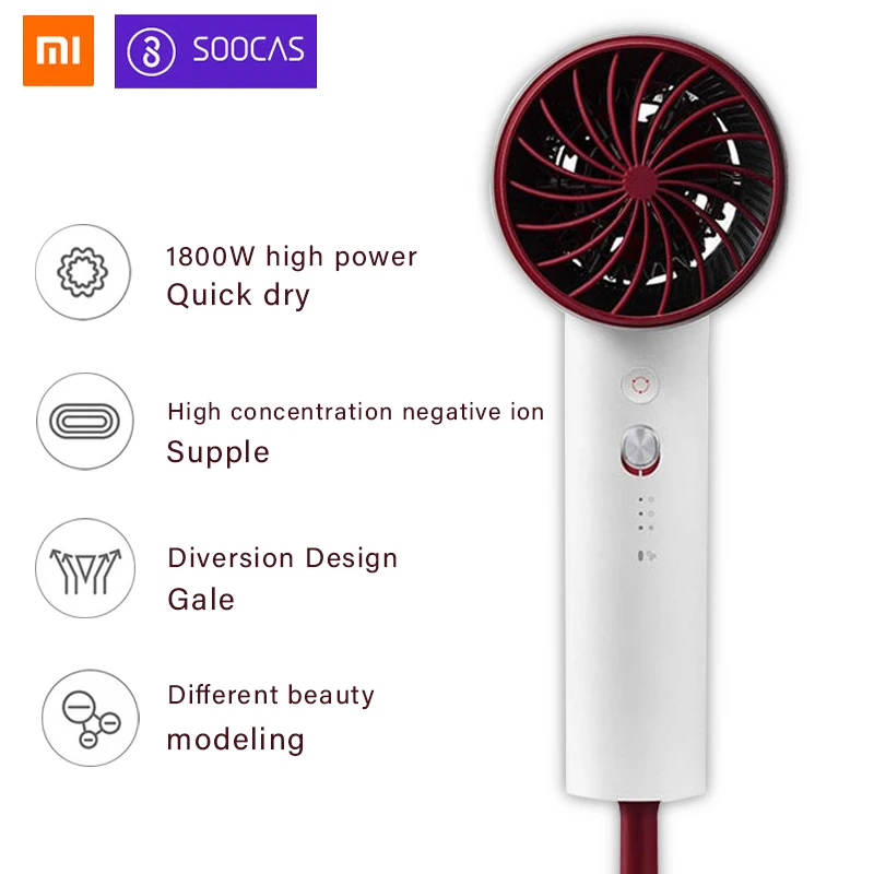 Вентилятор фен для волос уход за волосами xiaomi Фен Уход Анион Профессиональный