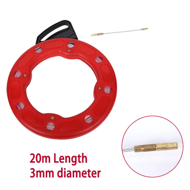 20M Fish Tape Reel Puller Conduit Ducting Rodder Pulling Wire