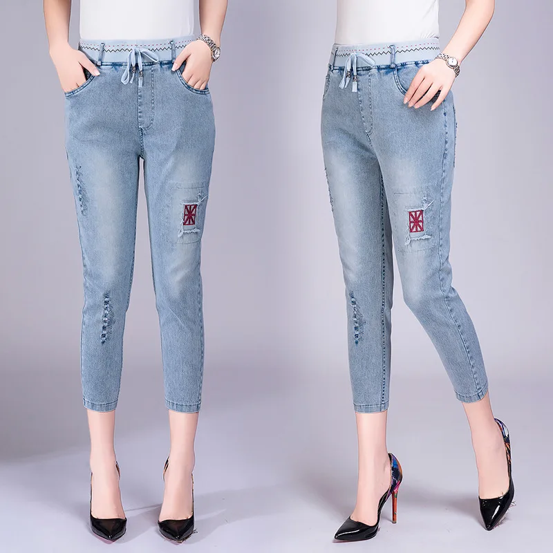 

Shanghai New Europe Sang 2020 Spring And Autumn Cowboy Stretch Pants Middle-aged Women Dress