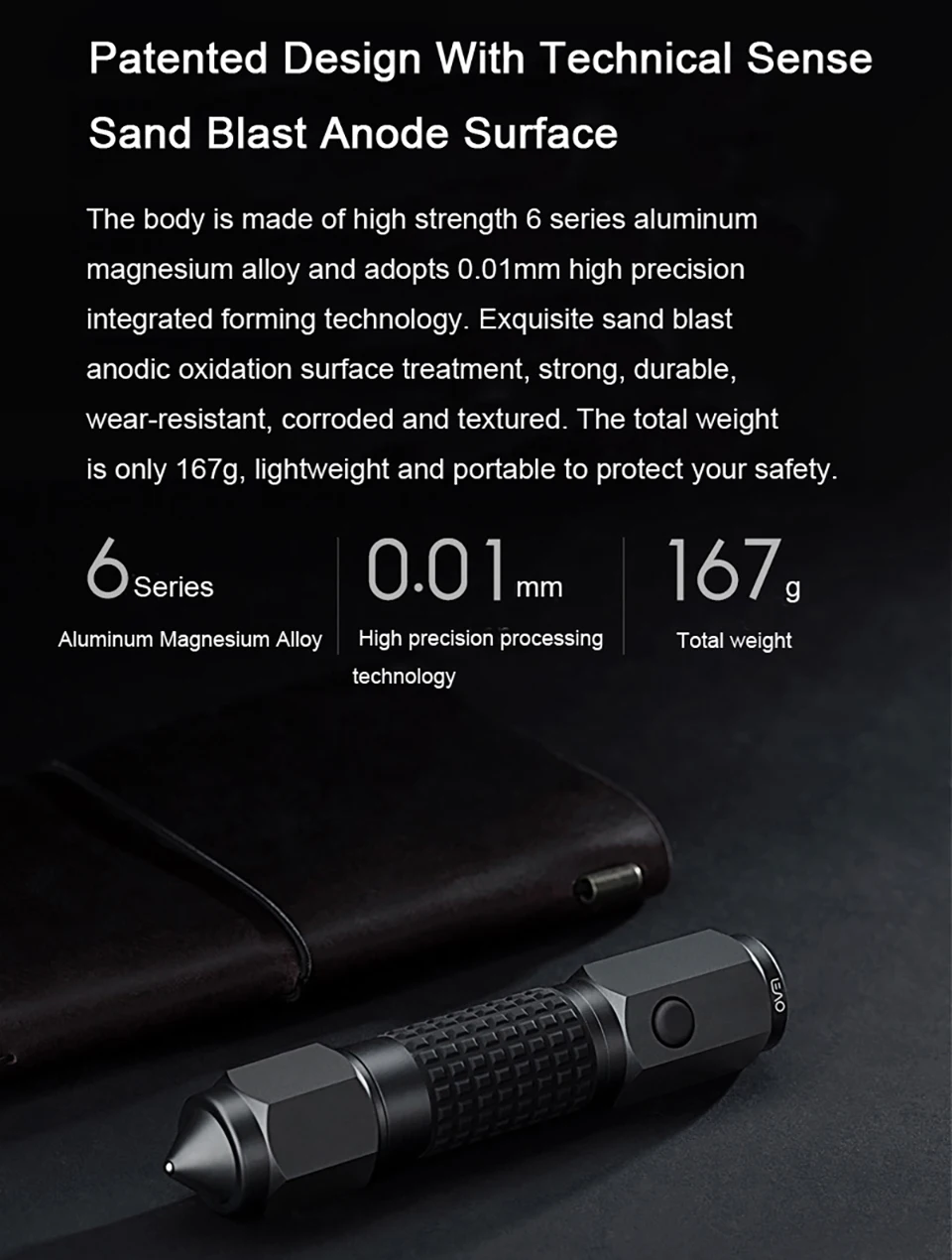 Xiaomi LEAO CREE XP - E2 Powerful LED Flash Light Car Safety Hammer Waterproof Diving Flash Light (8) 