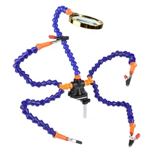 Helping Hands Third Hand Soldering Tool 6 Flexible Arms Five Arm Soldering Station With Magnifying Glass Fan