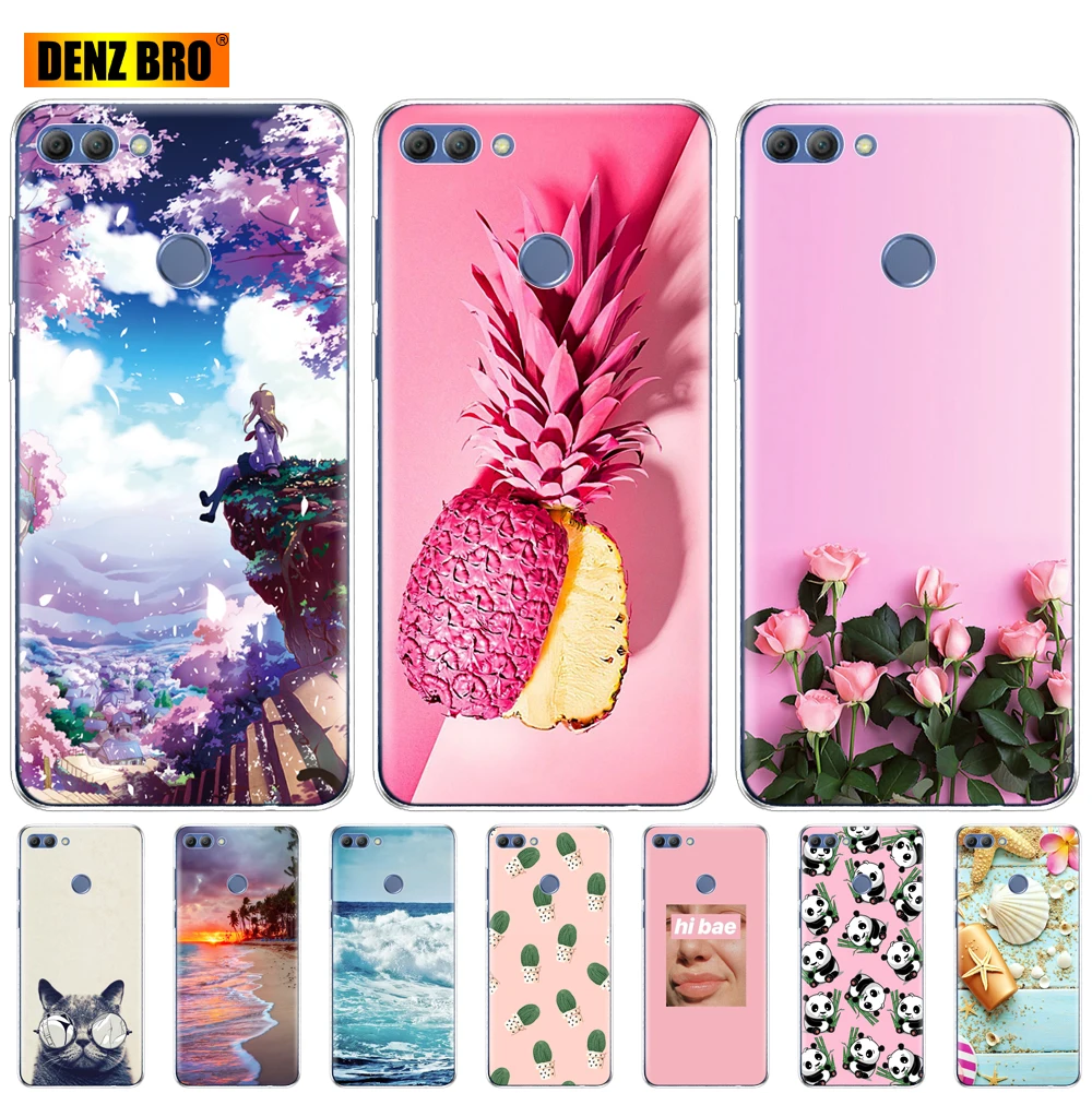 

For huawei P smart 2018 Enjoy 7S case Soft TPU Silicon back Phone Case cover Full protection printing transparent coque bumper