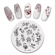 Pict você placas de carimbo de unhas padrões de flor design de carimbo de arte do prego para ferramentas de estêncil de aço inoxidável da placa de imagem do prego PY-Y018