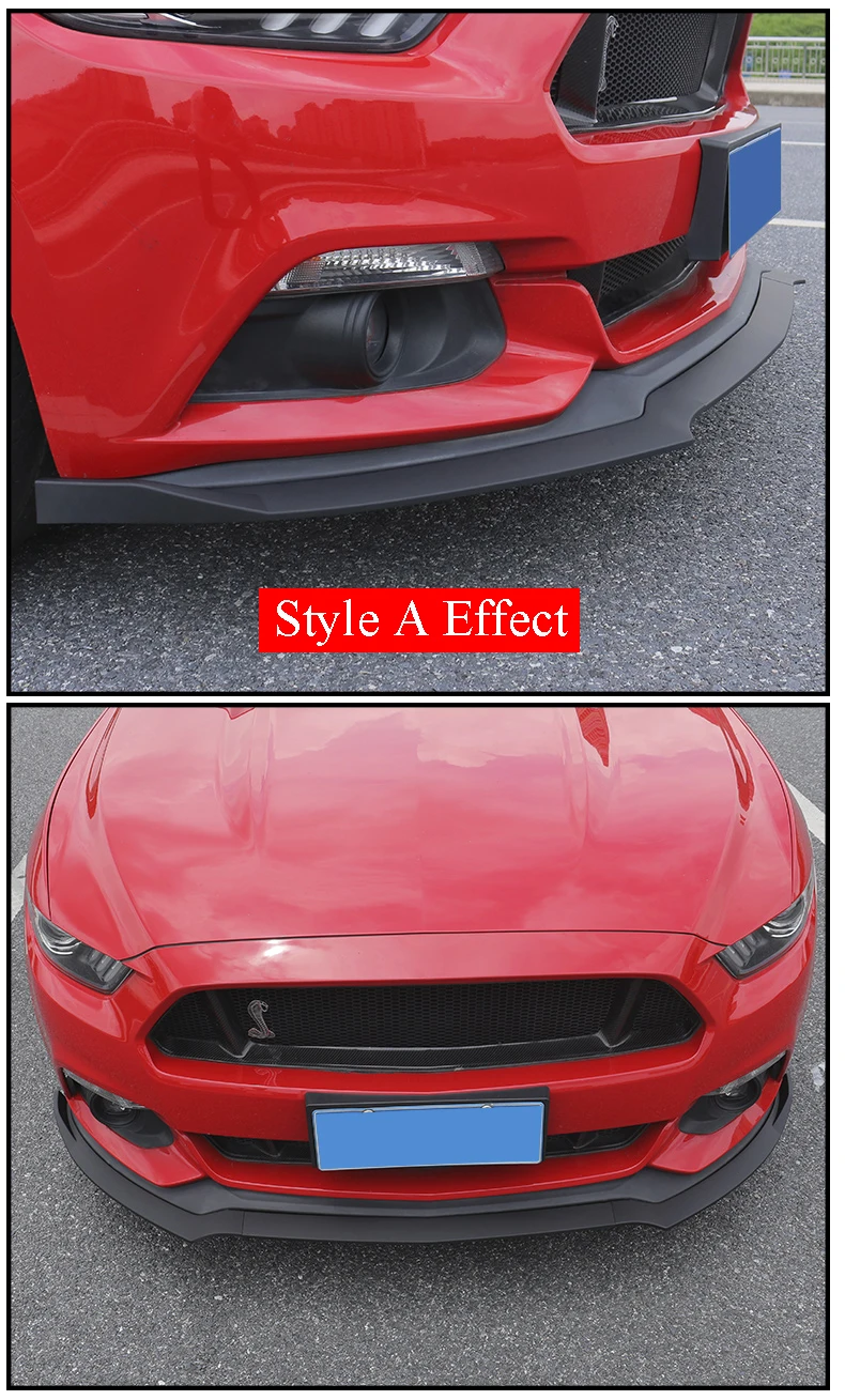 Для Ford Mustang передний бампер для губ, рассеиватель, защитная пластина для подбородка, бампер, спойлер, комплект для кузова, накладка
