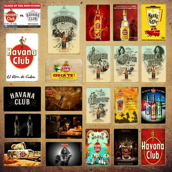 

Havana Club Plaque Italy Beer Martini Vintage Metal Plates Cafe Pub Bar Decorative Sign Wall Stickers Art Poster Home Decor