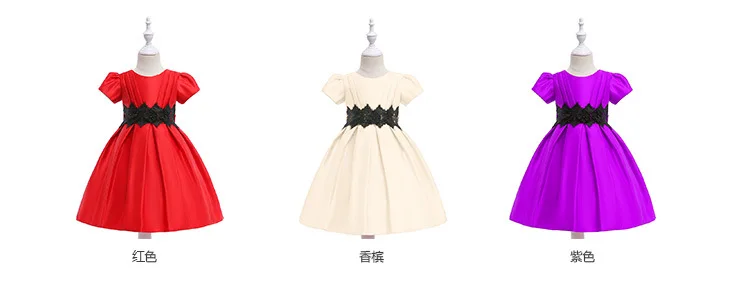 Детское платье принцессы в европейском и американском AliExpress изящное Пышное Платье для девочек платье с короткими рукавами