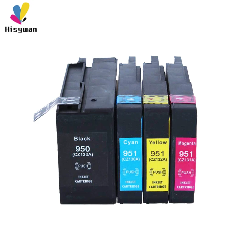 Yellow Hisywan 950XL 951XL переработанного чернильного картриджа для hp 950 951 Officejet 8100 8600 8610 8615 8620 8625 8630 251dw 276dw принтер для hp 950 - Color: Yellow