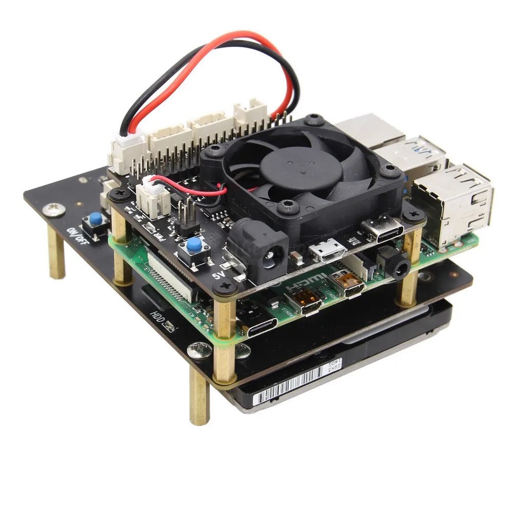 Raspberry Pi 4 Модель B X735 управление питанием и автоматическое охлаждение плата расширения с безопасным выключением 5 В Макс, 8А выход для Raspberry Pi