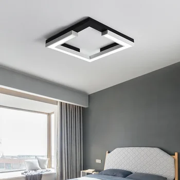 

Modern LED Chandelier Square Lighting Ceiling Chandelier Fixture for Small Living Room Bedroom Kitchen Balcony Black and White