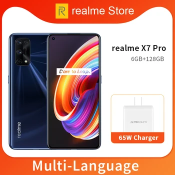 Перейти на Алиэкспресс и купить Realme X7 Pro смартфон на 8 ГБ, 128 ГБ, 5G, 6,4 дюйма, 120 Гц, AMOLED экран, 64 мп, 4 камеры, 4500 мАч, 65 Вт, быстрое зарядное устройство, 7 нм, Dimensity, 1000 + Восьмиядерный,...
