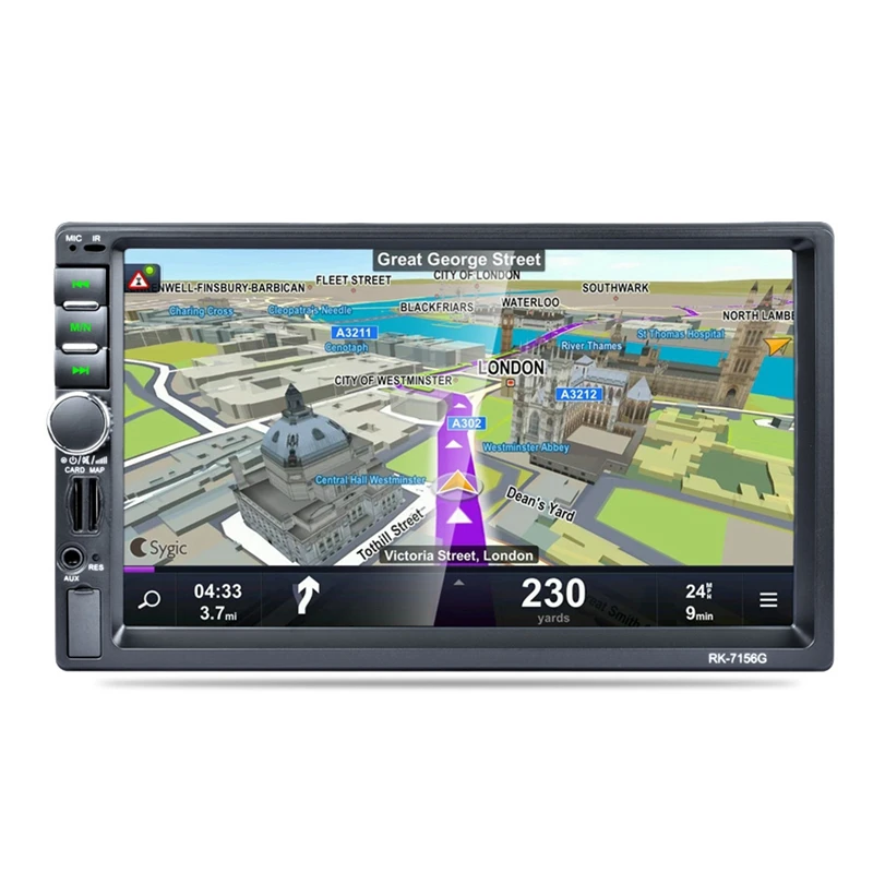 

2 Din 7 Inch HD TFF Contact Screen Car GPS Navigation FM Bluetooth Radio AUX 7156G Vehicle Player Phone Charging Hands-Free Call