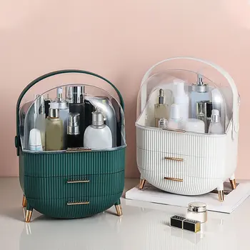 

Cosmetic Storage Box Desktop Skin Care Products Storage Dust-proof Cosmetic Case Ladies Travel Large Capacity