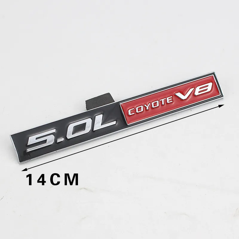 [ ] 10 шт. автомобиль-Стайлинг металла 14*2 см 5.0L COYOTE V8 5.7L 6.0L 6.8L автомобиль задний багажник эмблема капот значок боковое крыло логотипы