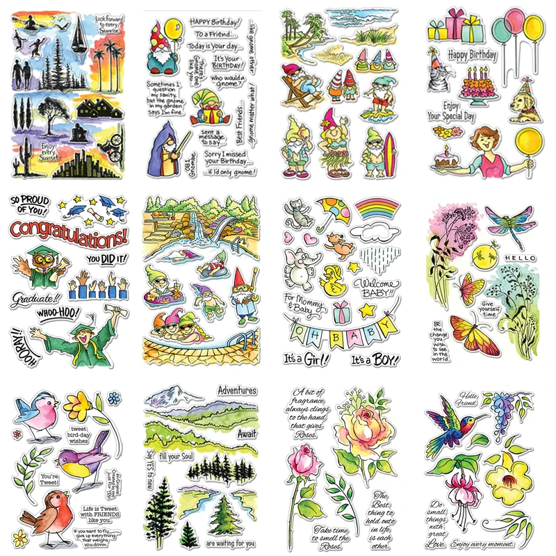 Happy Item Animal Word Character Plant Lovely Transparent Clear Silicone Stamp/Seal For DIY Scrapbooking/photo Album Decor Card | Дом и сад