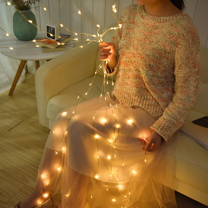 

19 Years New Products Waterproof PVC Soft Line USB Eight Functional Strips Remote Control Copper Wire Curtain Lights Christmas D