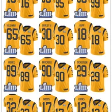 Супер Rams Bowl Лос-Анжелес Джерси 30 Тодд Герли II 99 Аарон Дональд 18 Купер Kupp 12 Брэндин повара сшитые майки