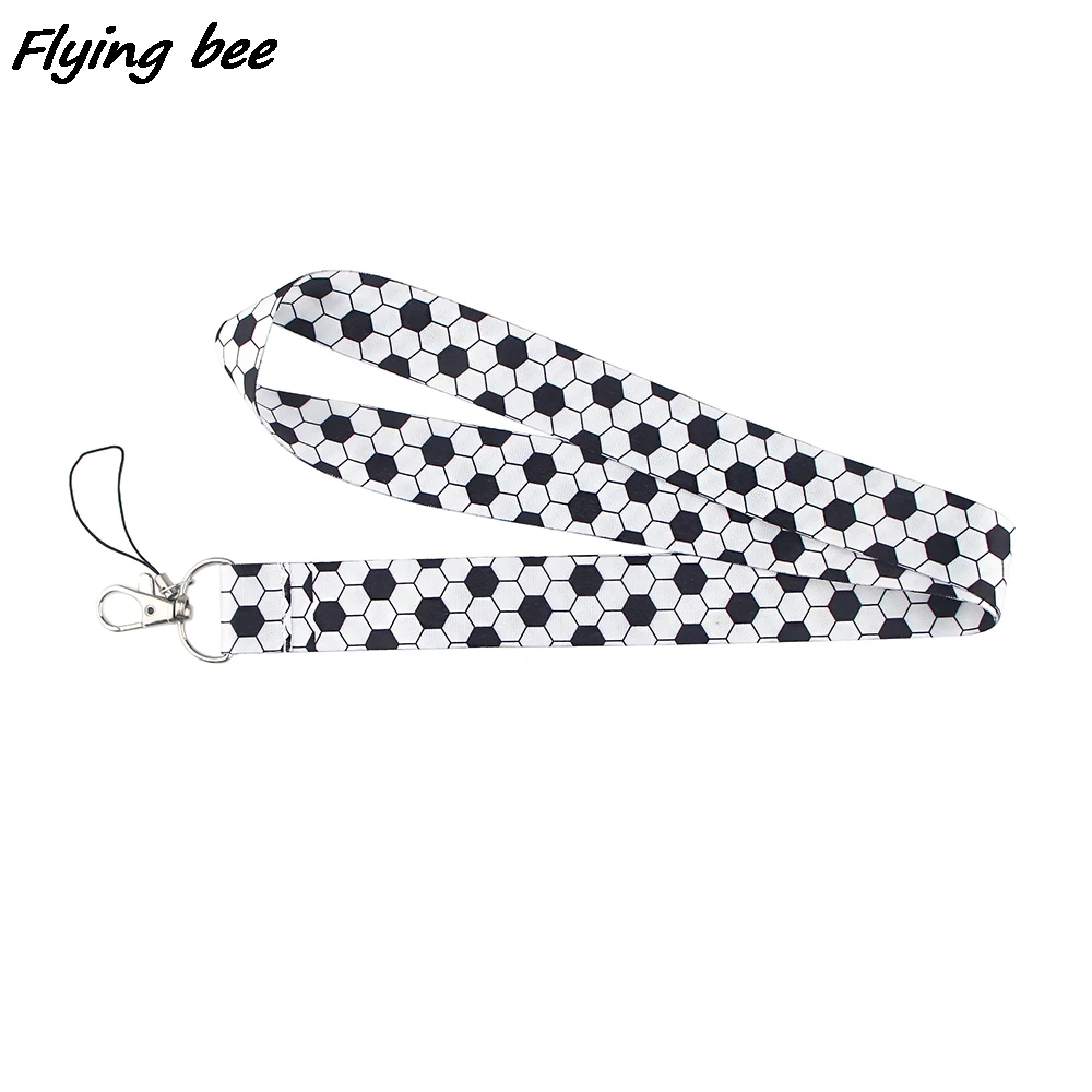 Flyingbee Sports Equipment Football Painting Art Key Chain Lanyard Neck Strap For Phone Keys ID Card Creative Lanyards X1133