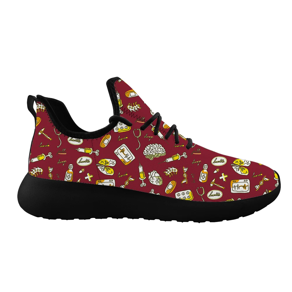 

Couple Trendy Cartoon Medical Pattern Flat Shoes Comfortable Autumn 3D Cute Medical Pattern Lace Up Walking Sneakers Krasovki