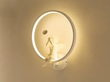 sconce light fixture Modern simple creative personality living room corridor staircase wedding bedroom bedside wall lamp gold wall lights Wall Lamps