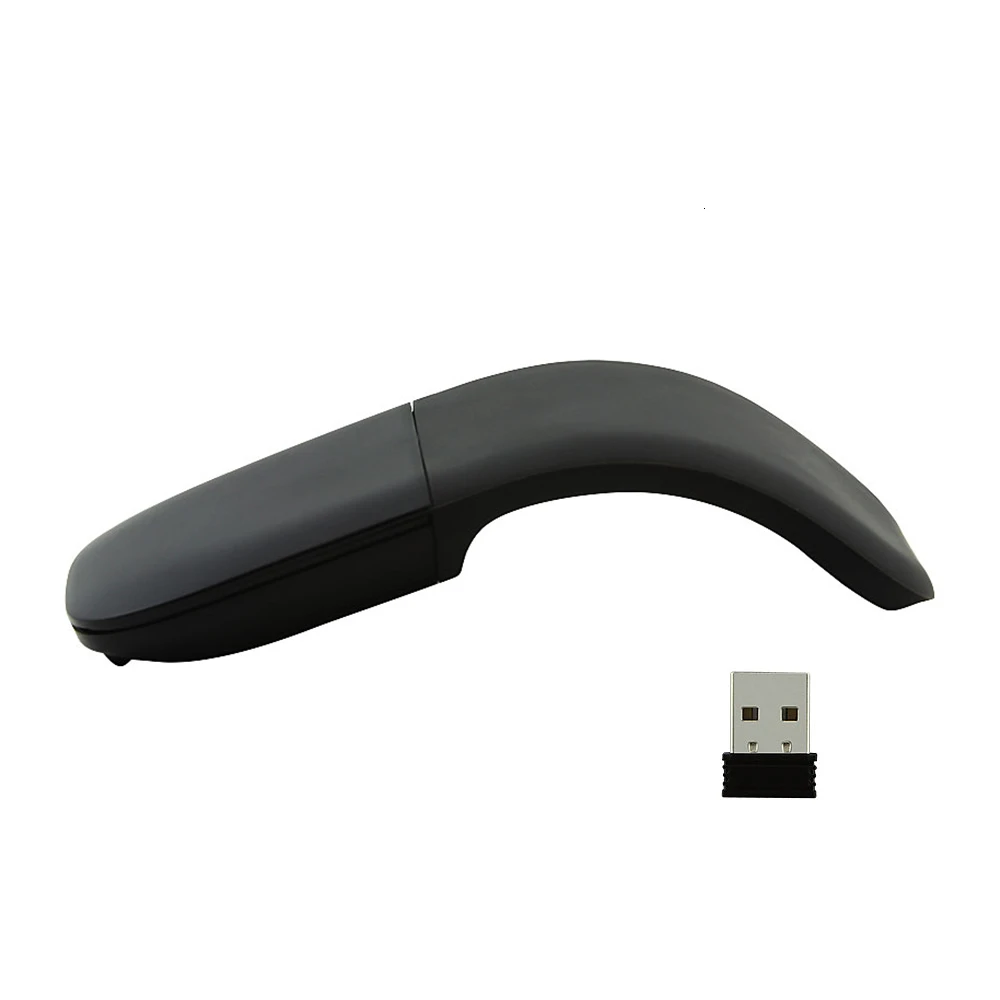 USB receiver black CHUYI Беспроводная Bluetooth Бесшумная Мышь Arc Touch роликовая Складная лазерная мышь Mause Sem Fio ультра тонкая оптическая мышь для ноутбука microsoft - Цвет: USB receiver black