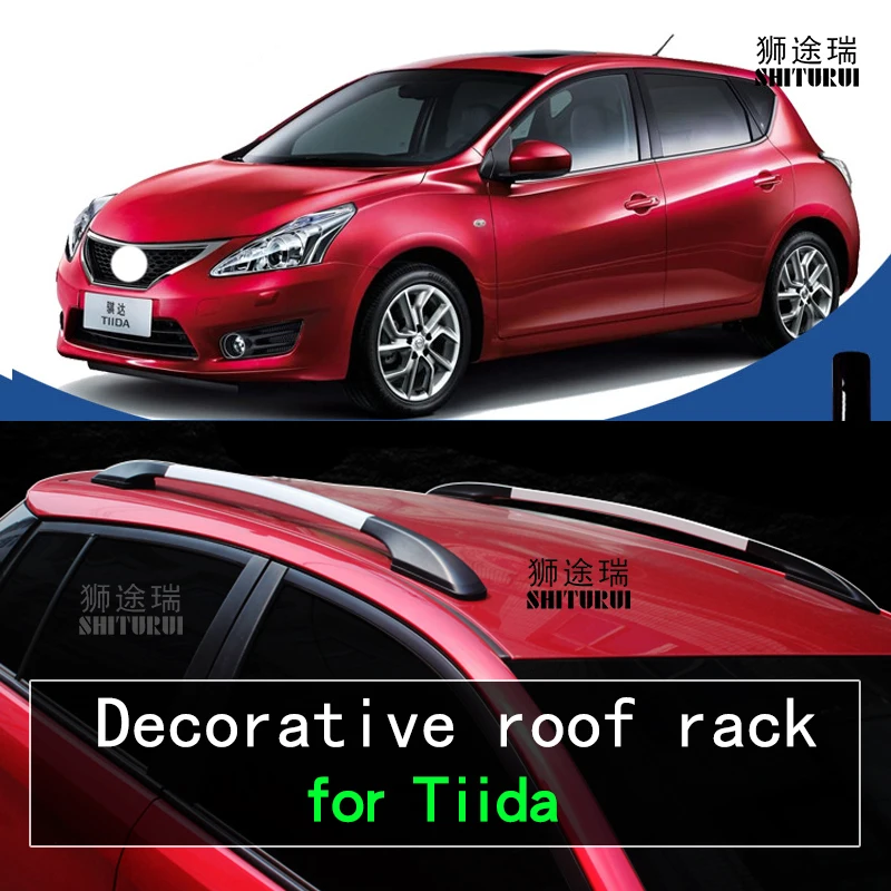 2 шт. брусья на крышу для NIS.SAN Tiida hatchback 2014 2019 2018 17 боковых брусков из алюминиевого