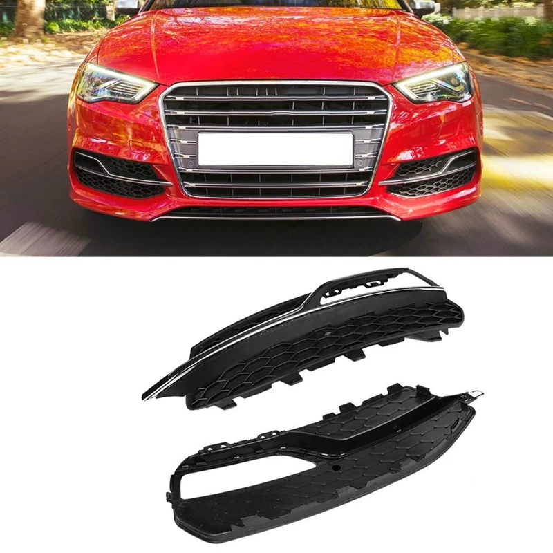 Для S3 Стиль передний бампер противотуманный светильник решетки глянцевый черный для-Audi A3 S-Line 8 в 2013 ячеистая сетка Шестигранная передняя решетка