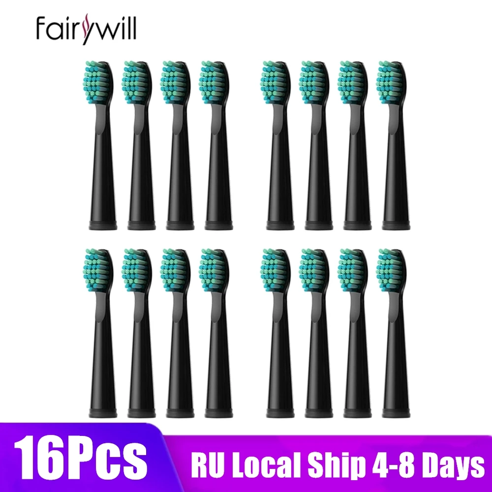 Fairywill brosses à dents têtes de rechange 4 pièces 8 pièces 16 pièces brosse à dents électrique ensembles pour FW-507 FW-508 brosse à dents tête de FW-917