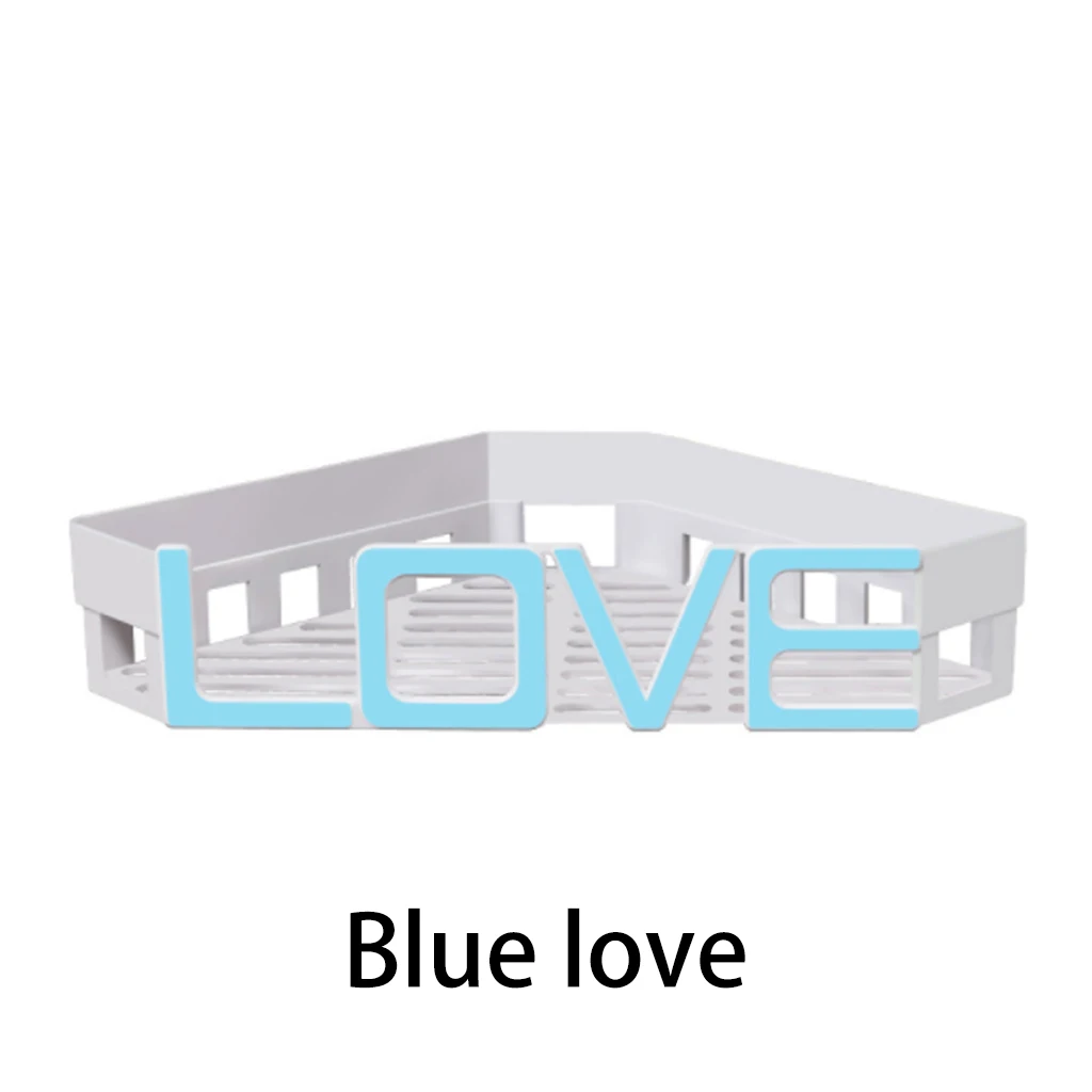 Blue love 1 шт. настенная полка для ванной комнаты туалетный Органайзер подставка Полки Шампунь вешалка для хранения аксессуары для ванной комнаты - Цвет: Blue love
