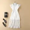 Romantic Vintage Victorian Temperament White Lace Dresses Butterfly Beaded Floral Embroidery Mid Lace Dress Hollow Out Dress ► Photo 2/6