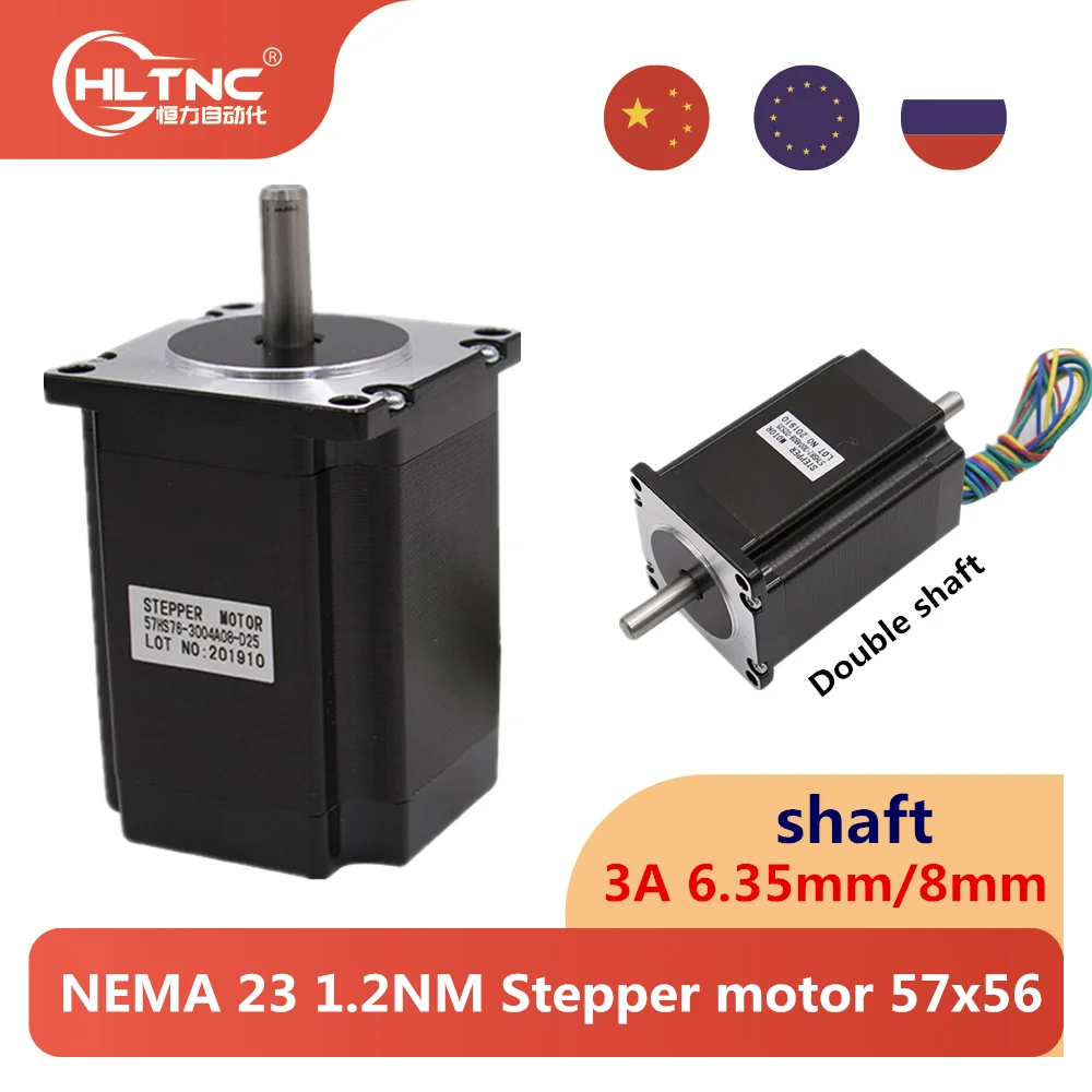 57x56 D 8 мм 6 35 NEMA23 4 провода 3A 1.2N.m 180Oz in NEMA 23 тактовый шаговый двигатель для ЧПУ