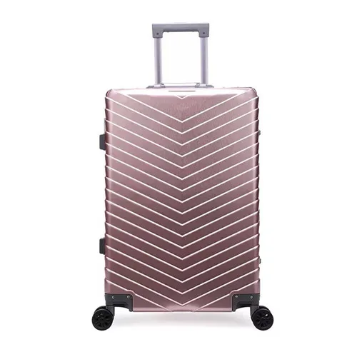 Rose gold KLQDZMS, мужской чемодан для путешествий, 20 дюймов, 24 дюйма, чемодан на колесиках, женская сумка на колесиках высокого качества - Цвет: Rose gold