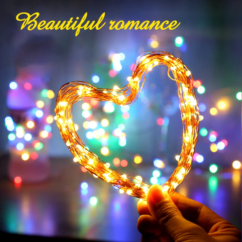 10m USB LED String Lights Christmas Decorations for Home Outdoor Fairy Silver Wire Warm White Garland | Лампы и освещение