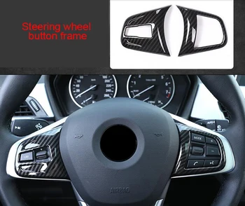 

For BMW 2 series Gran tourer F46 218i 220i 2015-2019 carbon fiber Steering wheel button frame 2pcs